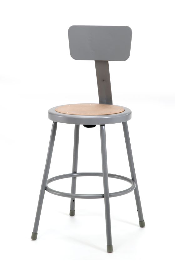 NPS Lab Stool with Backrest - 24" Seat Height