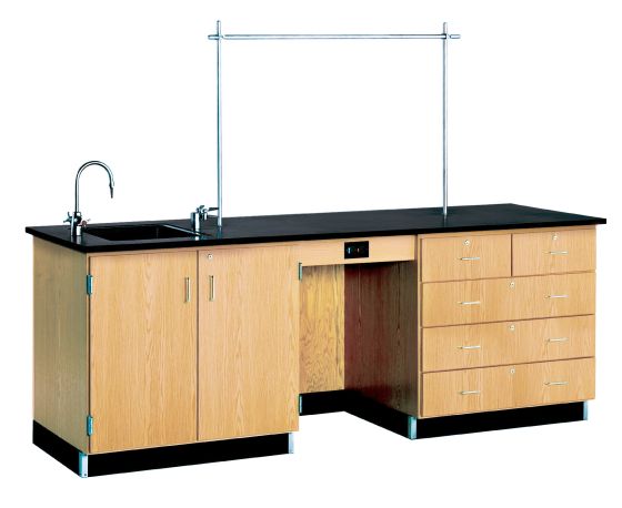 Diversified Spaces 8' Instructor's Desk with Phenolic Resin Top & Fixtures