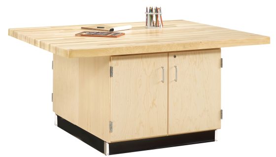 Diversified Spaces 4 Station Workbench with Cabinet