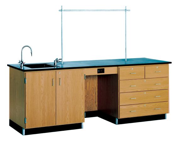 Diversified Spaces 8' Instructor Desk with Sink & Cabinets