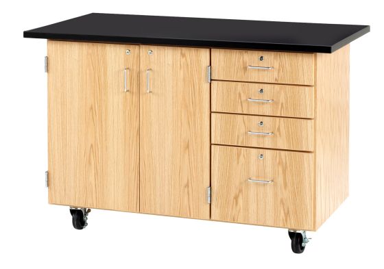 Diversified Spaces Extra Large Mobile Workstation with Storage - Solid Top