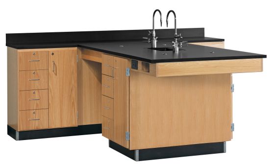 Diversified Spaces Perimeter Workstation, Multi-Storage Unit - Phenolic Top