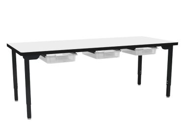 NPS® Heavy-Duty Designer Table, 48" x 72", Whiteboard Top, 3 Tote Kits