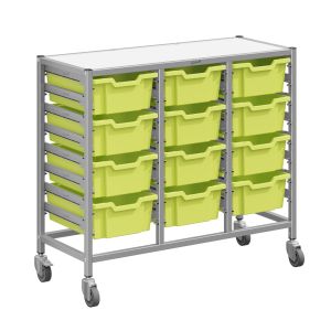 Gratnells Dynamis Triple Column Cart with 12 Deep Trays