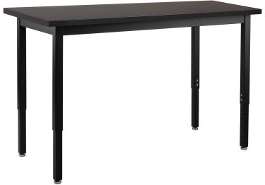 NPS® Steel Height Adjustable Science Lab Table, 24 X 54, Phenolic Top, Black