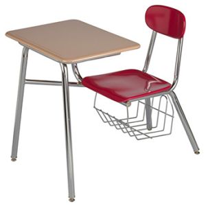 USACapitol Legacy 17.5” H Hard Plastic Combination Desk with Book Basket - 18" D x 24" W