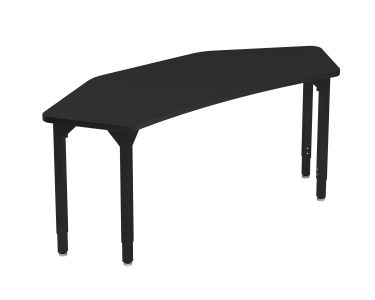 NPS® Heavy-Duty Height Adjustable Activity Table, 24" x 54" Tri, Chem-Res Top, Black Legs