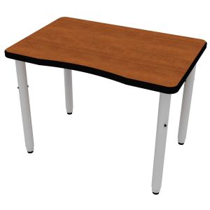 ELO® Plymouth II 24"D x 36"L Student Desk with Beveled Lotz Armor Edge™ HPL Top and 2" Pin Adjustable Straight Round Legs
