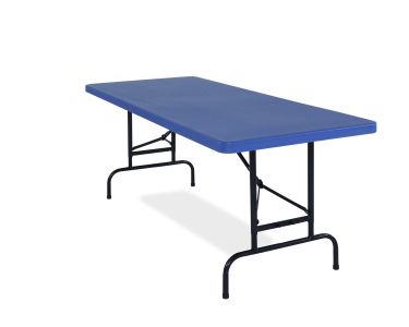National Public Seating Adjustable Height 30" W x 72" L Folding Table-Blue