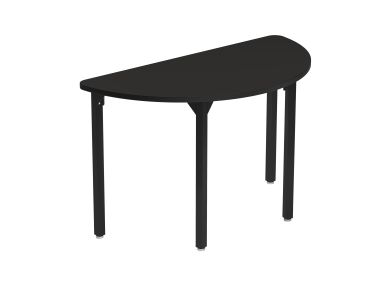 NPS® Heavy-Duty Fixed Height Activity Table, 48" Semicircle, Chem-Res Top, Black Legs