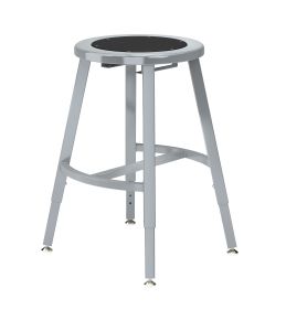 NPS® 18-26" Height Adjustable Titan 1000 LB Stool, Black Steel Seat, Grey Frame