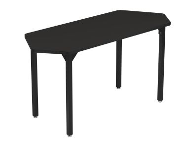NPS® Heavy-Duty Fixed Height Activity Table, 24" x 54" Hex, Chem-Res Top, Black Legs
