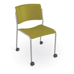 MooreCo Akt 4-Leg Chair with Hard Casters - Bee, 30" H x 20" W x 22.5" D