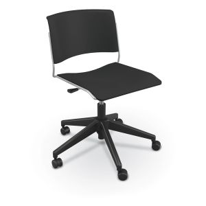 MooreCo Akt 5-Star Chair with Soft Casters - Black, 29"- 34" H x 27.5" W x 27.5" D