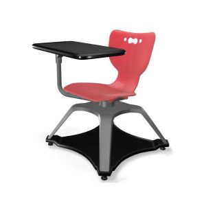 MooreCo Hierarchy Enroll Chair, Armless Shell with Tablet Arm and Glides, 30.4"H x 25.6"W x 25.6"D