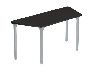 NPS® Heavy-Duty Fixed Height Activity Table, 24" x 48" Trapezoid, Chem-Res Top, Grey Legs