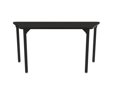 NPS® Heavy-Duty Fixed Height Activity Table, 24" x 48" Trapezoid, Chem-Res Top, Black Legs