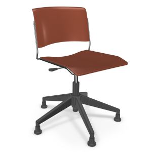 MooreCo Akt 5-Star Chair with Glides - Cayenne, 29"- 34" H x 27.5" W x 27.5" D