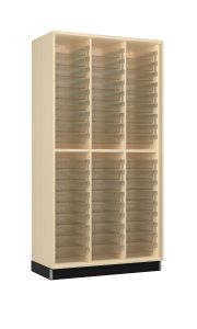 Diversified Spaces Tall Open Tote Storage - Maple Wood - 54 Totes Included