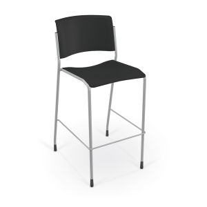 MooreCo Akt 4-Leg Stool with Glides - Black, 42" H x 20.5" W x 23" D