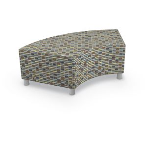 MooreCo Cocoon Media Space Curved Bench, 18"H x 55"W x 26"D