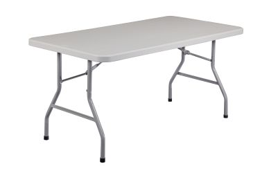 National Public Seating 30" W x 60" L Light Gray Plastic Folding Table (5 Ft)