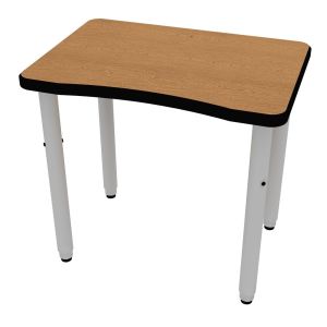 ELO® Plymouth II 20"D x 28.5"L Student Desk with Beveled Lotz Armor Edge™ HPL Top and 2" Pin Adjustable Straight Round Legs