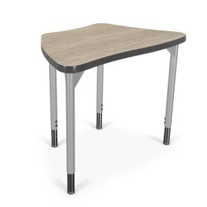 MooreCo Hierarchy Creator Desk – Octagonal Trapezoid – Platinum, 22" – 32"H x 32.3"W x 20.6"D
