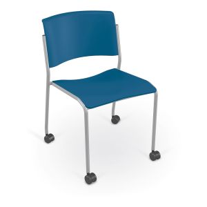 MooreCo Akt 4-Leg Chair with Soft Casters - Endless Sea, 30" H x 20" W x 22.5" D