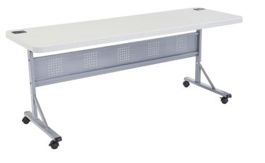 National Public Seating Flip-N-Store Training Table with Wheel Casters-24" W x 72" L