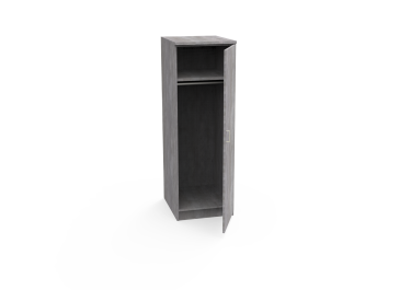 REplay® Modular Tall Wardrobe Cabinet Unit with Right Hinged Single Door, 1 Fixed Shelf, 1 Clothing Rod, Deadbolt Lock, and Adjustable Levelers - 18"W x 23"D x 84"H