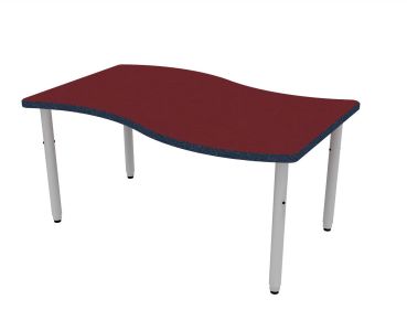 ELO® Tide XL 35"D x 54"L Table with Beveled Lotz Armor Edge™ HPL Top and 2" Pin Adjustable Straight Round Legs