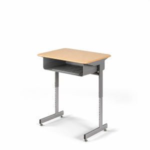 USACapitol Access Adjustable Desk, 20" D x 27" W, with Open Front Book Box and Hard Plastic Top