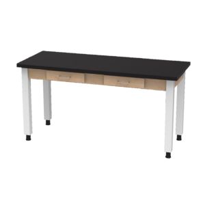 Diversified Spaces PerpetuLab Science Lab Table with Drawers, Steel Legs, and Phenolic Top - 30" x 48"