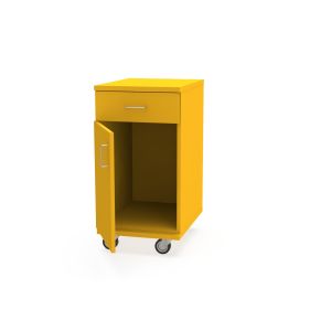 REplay® Mobile Base Cabinet Unit with Single Drawer Over Left Hinged Single Door, Empty Interior, and Casters - 18"W x 23"D x 35.5"H