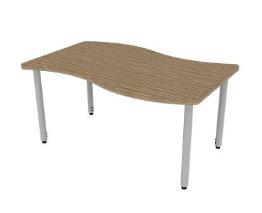 ELO® Tide XL 35"D x 54"L Table with 3mm Edge HPL Top and 2" Adjustable Straight Round Legs