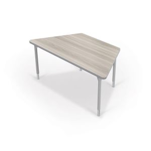 MooreCo Hiearchy Trapezoid Activity Table, Standard Height Platinum Legs, 22" – 32"H x 60"W x 30"D