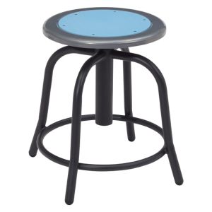 NPS 6800 Series Height Adjustable Black Swivel Stool-Light Blue