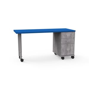 Universal Appleton Teacher's Desk with 3mm Edge HPL Rectangle Top, 2 Box Drawers, 1 File Drawer, 2" ELS Adjustable Straight Round Legs, Casters, 60" W x 24" D