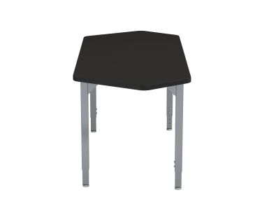 NPS® Heavy-Duty Height Adjustable Activity Table, 24" x 54" Hex, Chem-Res Top, Grey Legs