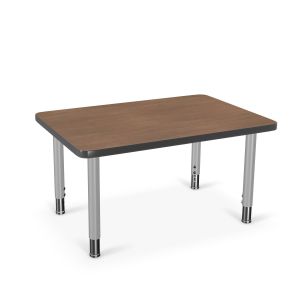MooreCo Hierarchy Snap Desk – Rectangle – Youth Height Legs (Platinum), 12" – 18"H x 29"W x 20"D