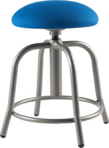 National Public Seating 18"-25" Height Adjustable Designer Stool, 3" Fabric Padded Cobalt Blue Seat, Grey Frame - Model 6825S-02