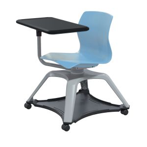 MooreCo Seed Enroll Chair (18") / Tablet Arm / Soft Casters, 33.1"H x 25.6"W x 25.6"D
