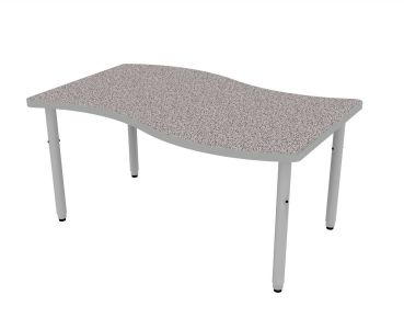 ELO® Tide XL 35"D x 54"L Table with 3mm Edge HPL Top and 2" Pin Adjustable Straight Round Legs