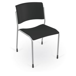 MooreCo Akt 4-Leg Chair with Glides - Black, 30" H x 20" W x 22.5" D
