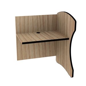 Study Carrel Adder with Lotz Armor Edge™ Panels & Radius Front Edge, 2 Grommets, 34" Metal Wire Management, 28"H Worksurface