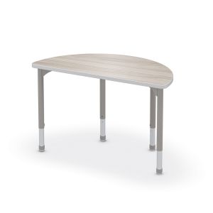 MooreCo Hiearchy Half-Round Activity Table, Standing Height Platinum Legs, 27" – 42"H x 48"W x 24"D