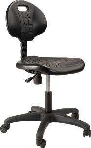 National Public Seating Polyurethane Task Chair, 16"-21" Height, Black - Model 6716HB
