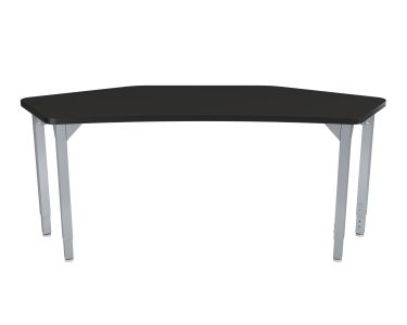 NPS® Heavy-Duty Height Adjustable Activity Table, 24" x 54" Tri, Chem-Res Top, Grey Legs