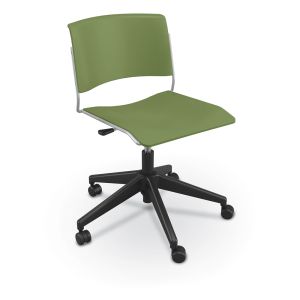 MooreCo Akt 5-Star Chair with Hard Casters - Moss, 29"- 34" H x 27.5" W x 27.5" D